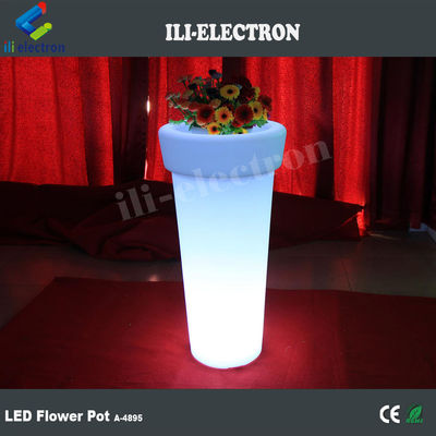 عالية مستديرة مضاءة LED بلاستيكي وعاء الزهور / زرع الزهور