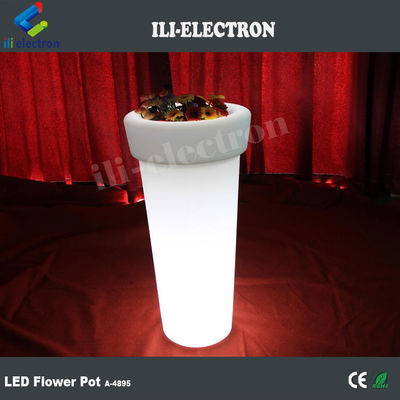 عالية مستديرة مضاءة LED بلاستيكي وعاء الزهور / زرع الزهور
