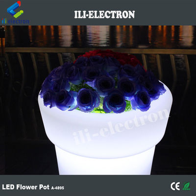 عالية مستديرة مضاءة LED بلاستيكي وعاء الزهور / زرع الزهور