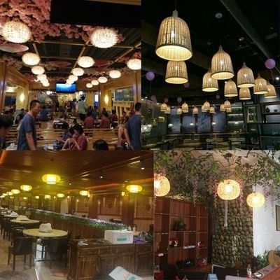 مصابيح معلقة الفن الحديث المصنوعة يدويًا مصباح الخيزران مطعم فندق مصباح الراطان مصباح الراطان