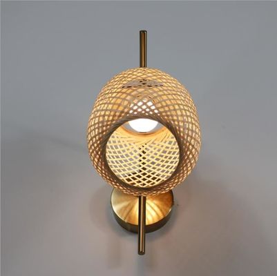 مصباح الحائط المنسوج من الخيزران - مصباح الممر من الخيزران - مصباح الروتان المعلوق