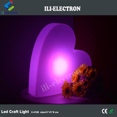 مصابيح حمام بلاستيكية مضيئة ، مصابيح قلب LED متغيرة الألوان قابلة لإعادة الشحن