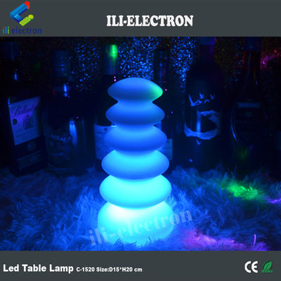 16 لون تغيير مصابيح المائدة بلاستيكية