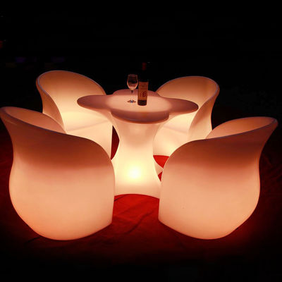 الأثاث الخارجي الفريد ذو الشكل الزهري للحدث الكراسي النادي الليلي المضيئة