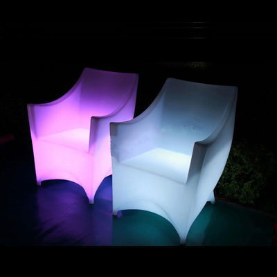 PE بلاستيك LED مضاءة الأثاث كرسي RGB مع بطارية الليثيوم قابلة لإعادة الشحن