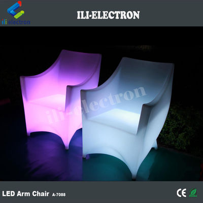 PE بلاستيك LED مضاءة الأثاث كرسي RGB مع بطارية الليثيوم قابلة لإعادة الشحن