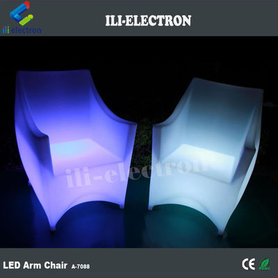 PE بلاستيك LED مضاءة الأثاث كرسي RGB مع بطارية الليثيوم قابلة لإعادة الشحن