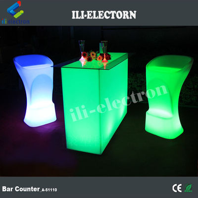 مائدة حانة مستطيلة مضاءة مضادة للماء للحديقة الخارجية