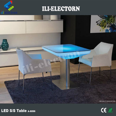 أثاث LED من البلاستيك طاولة حانة لامعة للفيلا الفندقية