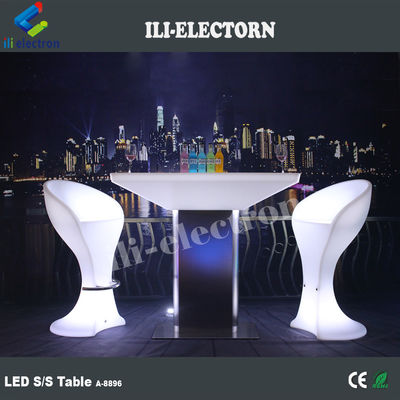 أثاث LED من البلاستيك طاولة حانة لامعة للفيلا الفندقية