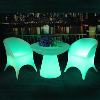طاولة طعام LED ذات البلاستيك القابل لإعادة الشحن