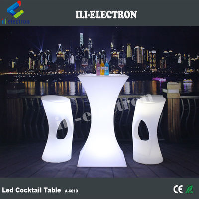 أثاث LED للخارج قابلة لإعادة الشحن طاولة القهوة الزجاجية