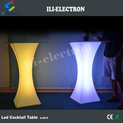 أثاث LED للخارج قابلة لإعادة الشحن طاولة القهوة الزجاجية