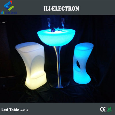 طاولة كوكتيل ذات ضوء LED تجاري ، طاولة حانة مضيئة لاسلكية للحفلة