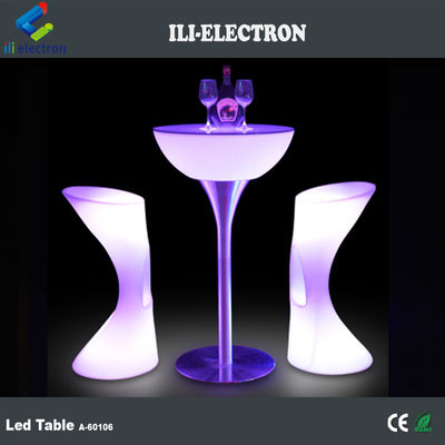 طاولة كوكتيل ذات ضوء LED تجاري ، طاولة حانة مضيئة لاسلكية للحفلة