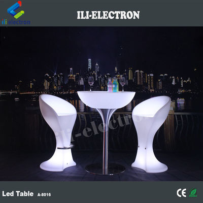 طاولة كوكتيل ذات ضوء LED تجاري ، طاولة حانة مضيئة لاسلكية للحفلة