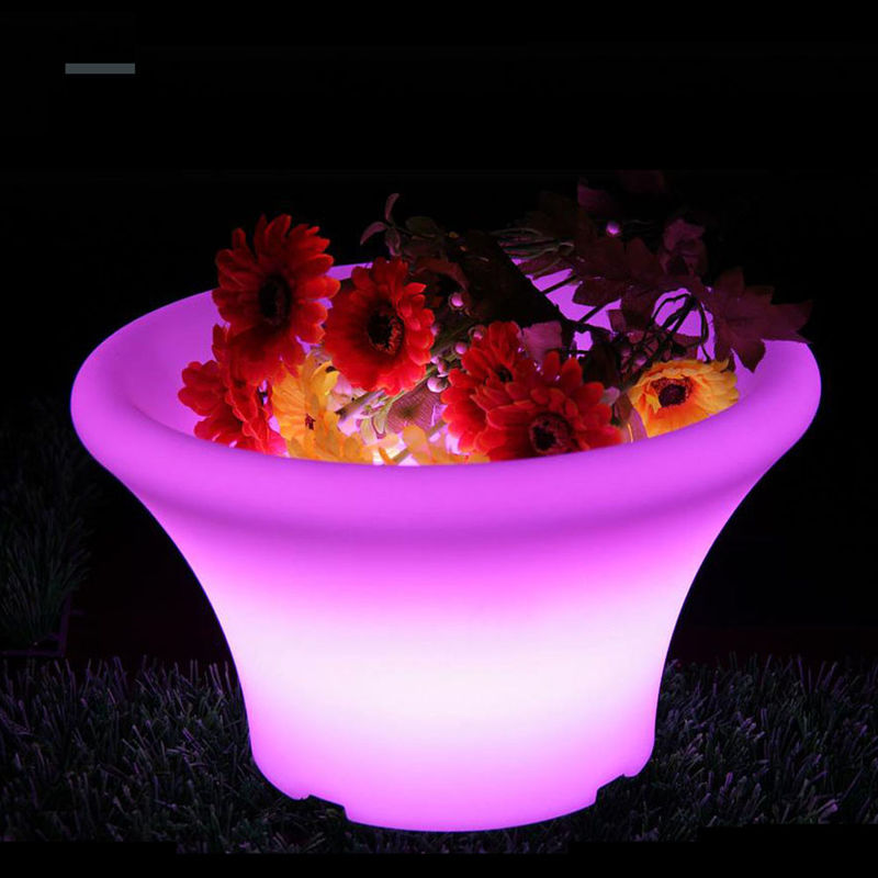 PE البلاستيك 16 لون تغيير زينة عيد الميلاد LED ضوء وعاء الزهور التحكم عن بعد متعددة الوظائف